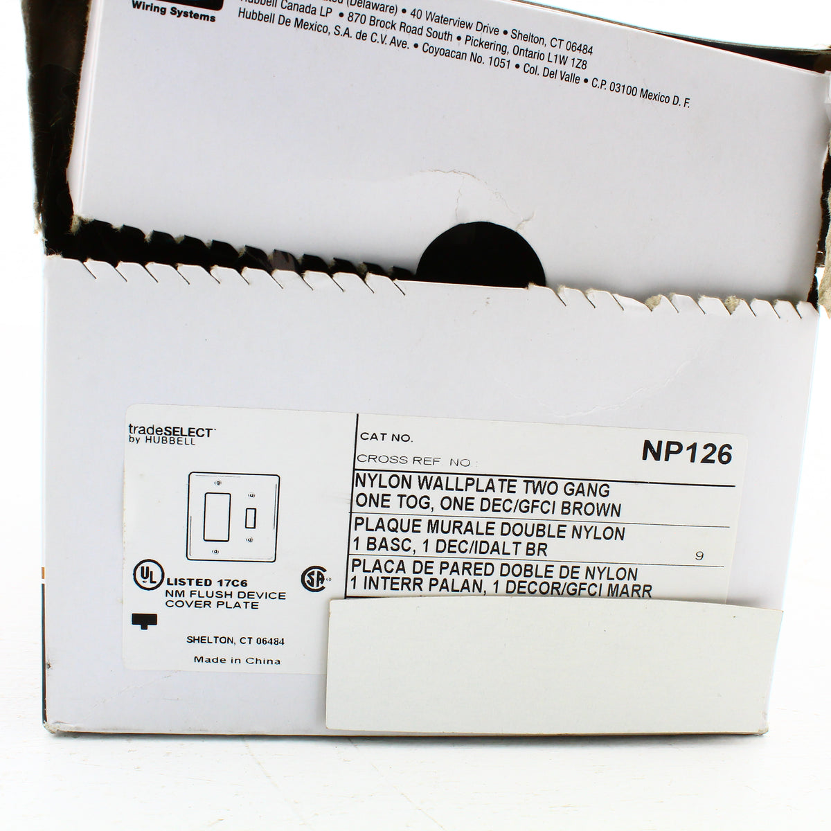 Hubbell NP126 Brown 2-Gang Toggle Switch Decorator GFCI Nylon Standard Wallplate