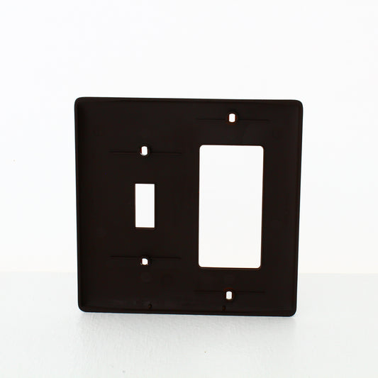 Hubbell NP126 Brown 2-Gang Toggle Switch Decorator GFCI Nylon Standard Wallplate