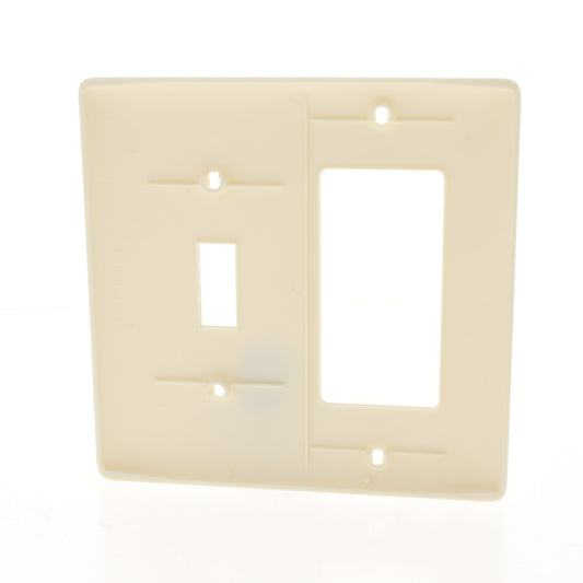 Hubbell NP126AL Almond 2-Gang Toggle Decorator Nylon Standard Wallplate Cover