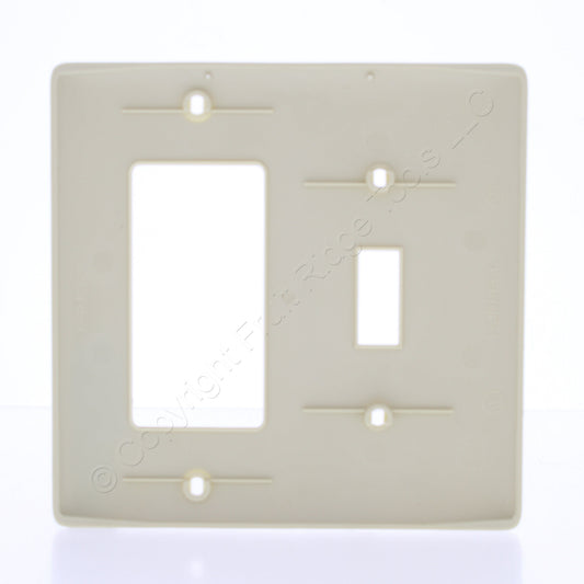 Hubbell NP126I Ivory 2-Gang Toggle Switch Decorator GFI Nylon Standard Wallplate