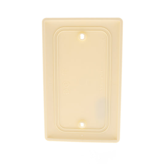 Hubbell NP13AL Almond 1-Gang Blank Nylon Standard Size Wallplate Cover Box Mount