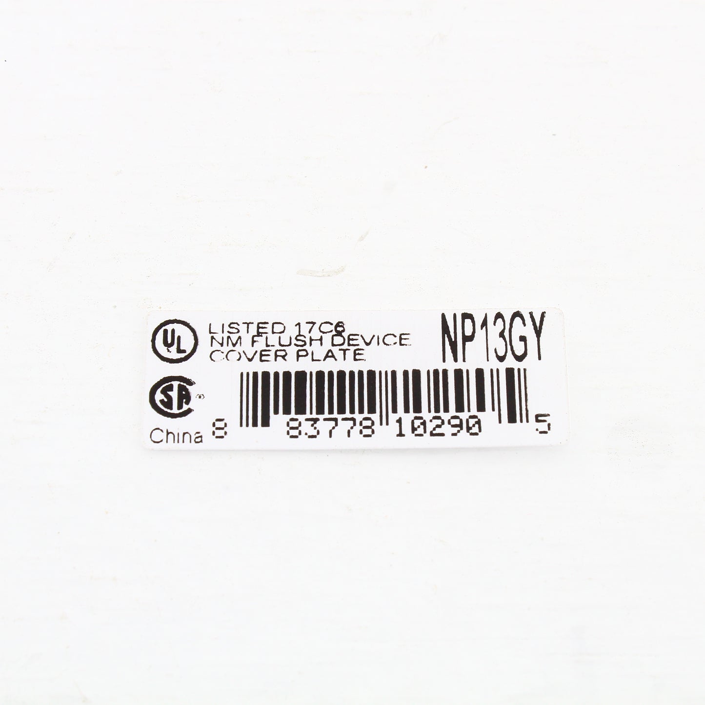 Hubbell NP13GY Gray 1-Gang Blank Unbreakable Standard Wallplate Cover Box Mount