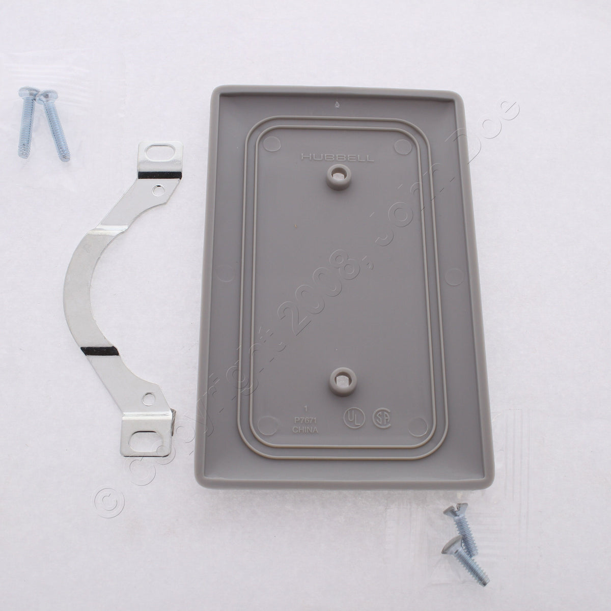 Hubbell NP14GY Gray 1-Gang Blank Nylon Standard Size Wallplate Cover Strap Mount