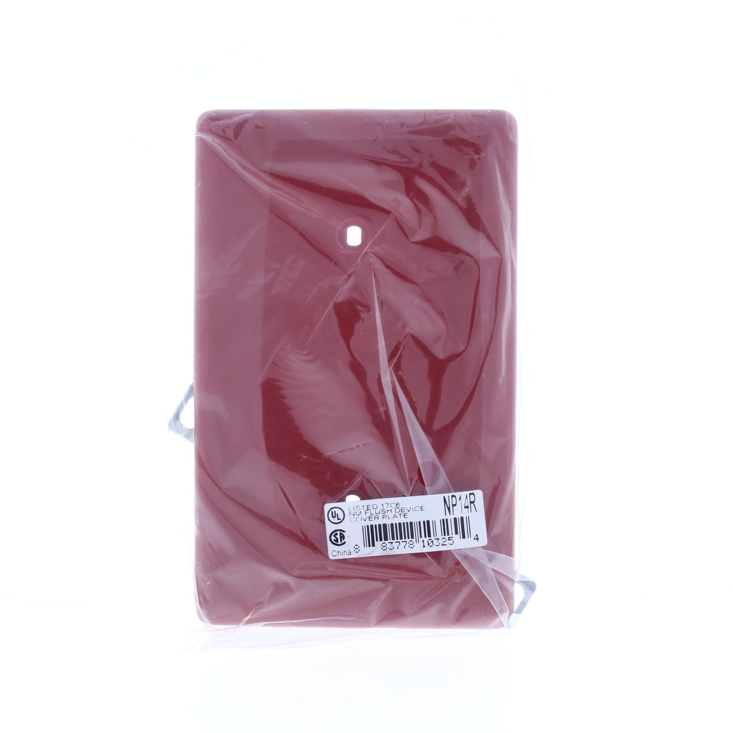 Hubbell NP14R Red 1-Gang Blank Unbreakable Standard Wallplate Cover Strap Mount