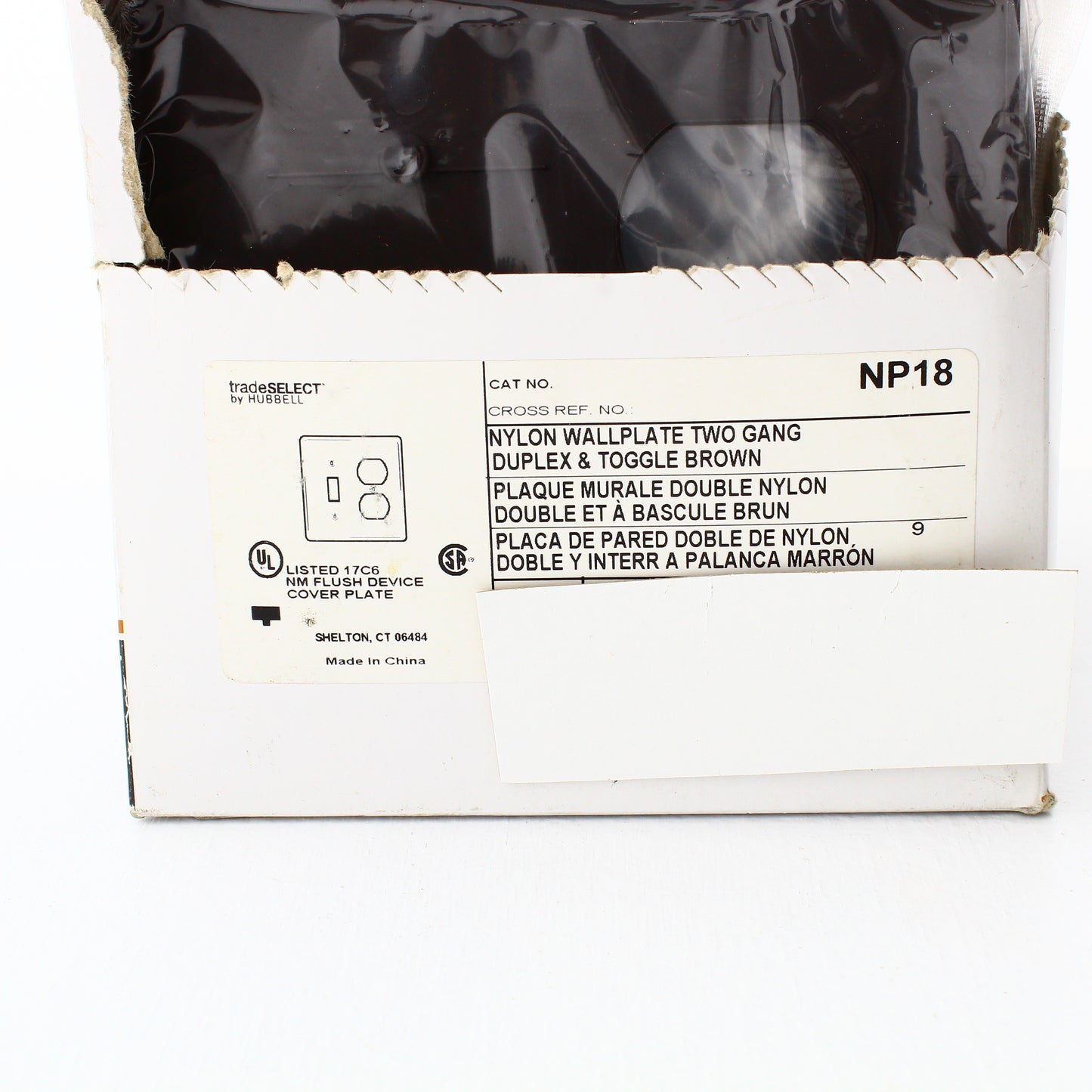 Hubbell NP18 Brown 2-Gang Toggle Duplex Unbreakable Nylon Wallplate Cover 3pcs