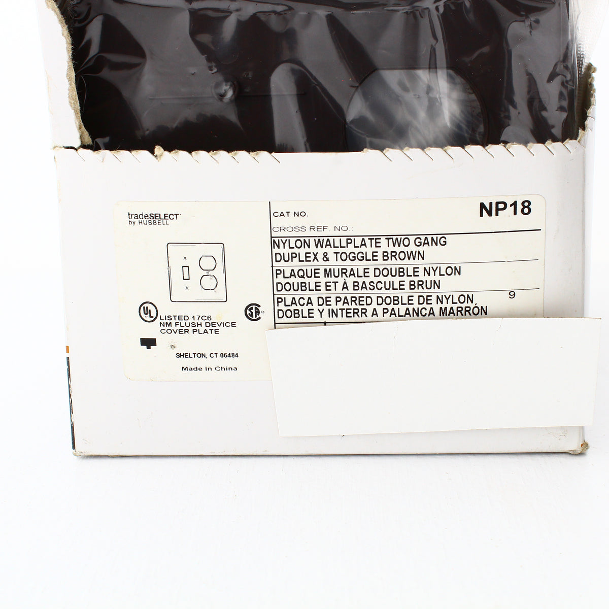 Hubbell NP18 Brown 2-Gang Toggle Duplex Unbreakable Nylon Wallplate Cover 3pcs