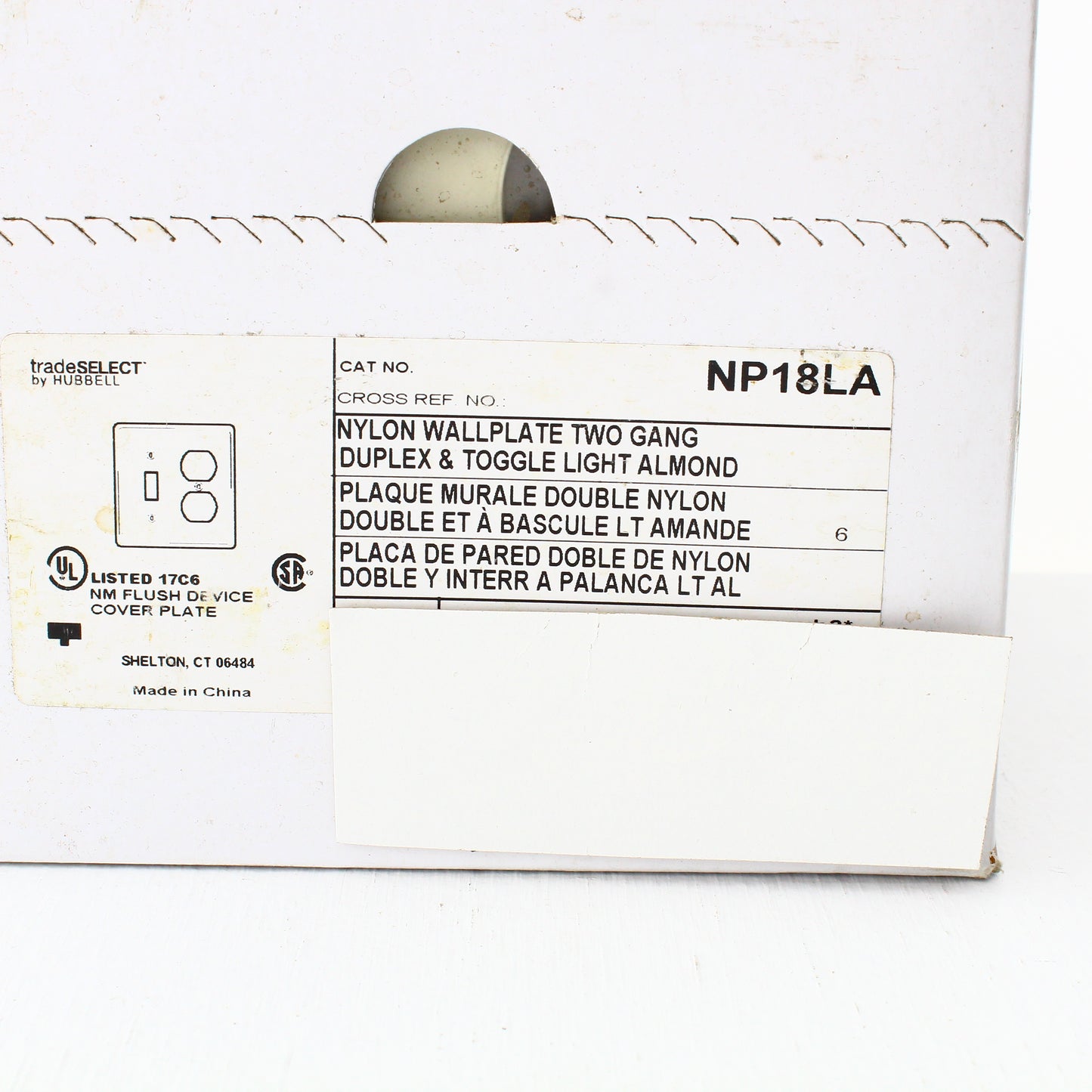 Hubbell NP18LA Lt Almond 2-Gang Toggle Duplex Unbreakable Wallplate Cover 3pcs
