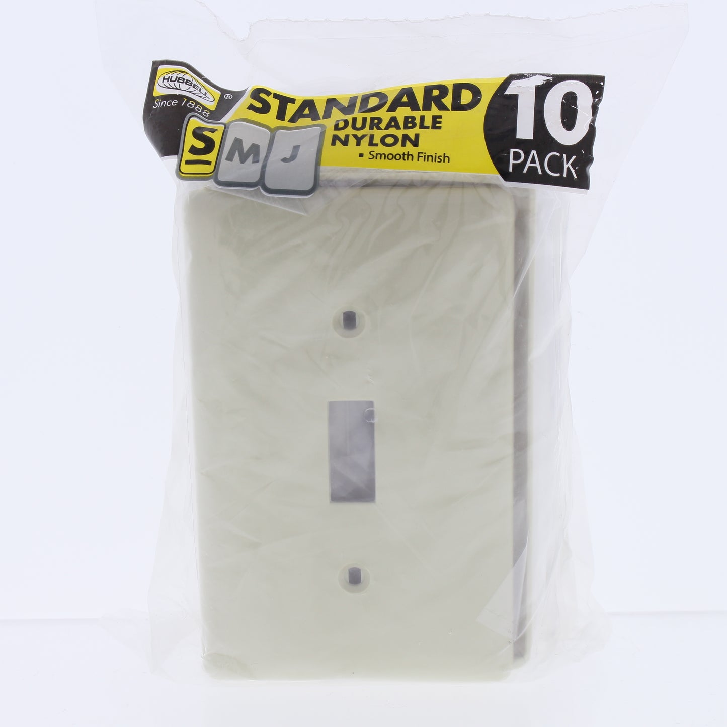 Hubbell NP1I10Z Ivory 1-Gang Toggle Switch Unbreakable Standard Wallplates 10pcs