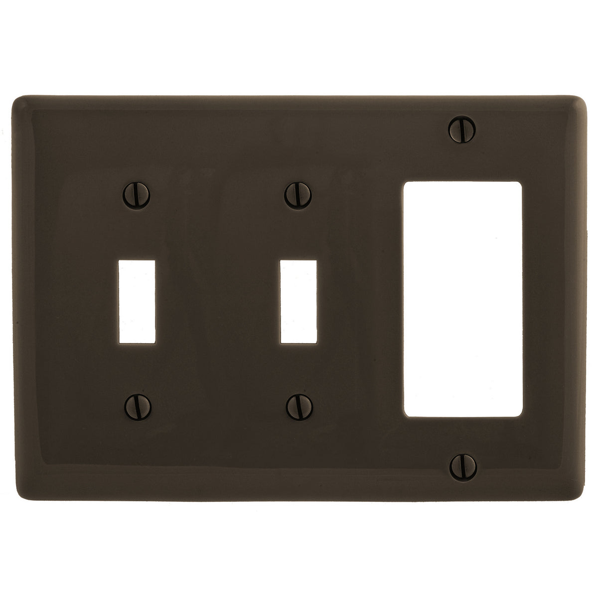 Hubbell NP226 Brown 3-Gang Toggle Decorator Unbreakable Nylon Wallplate Cover