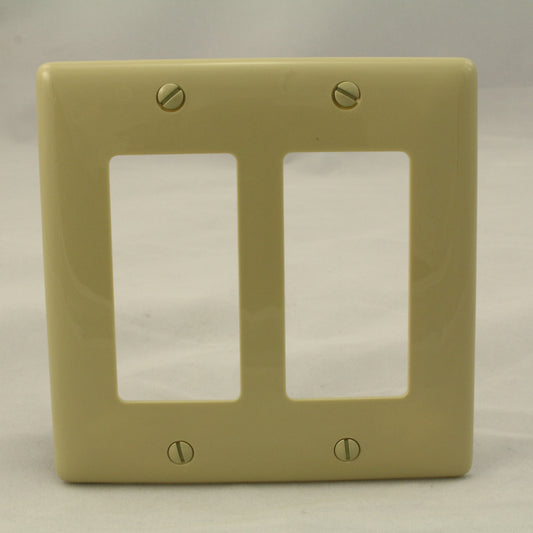 Hubbell NP262I Ivory 2-Gang Decorator Gfci Unbreakable Nylon Wallplates 25-Pack