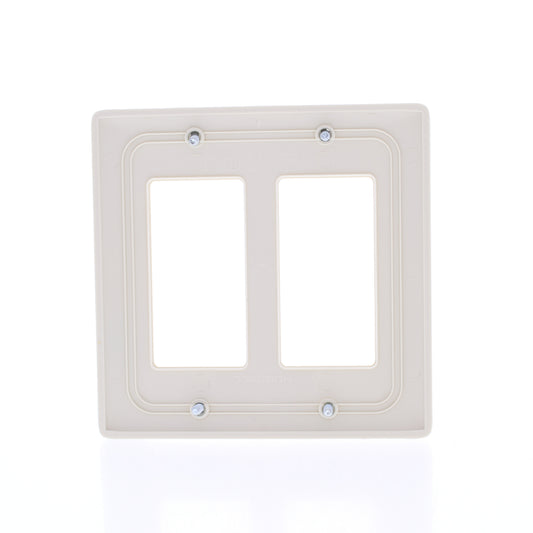 Hubbell NP262OW Office White 2-Gang Decorator Unbreakable Nylon Wallplate Cover