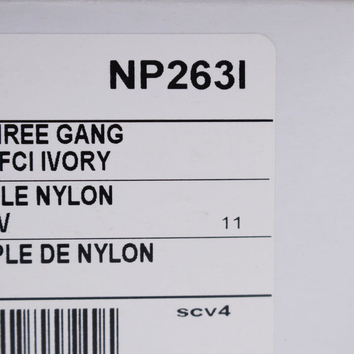 Hubbell NP263I Ivory 3-Gang Decorator Unbreakable Nylon Wallplate Cover 10pcs