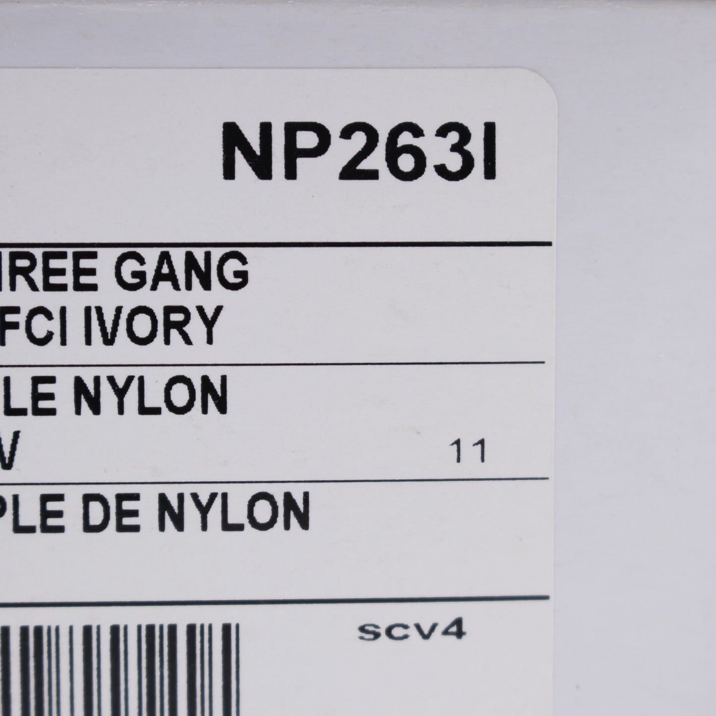 Hubbell NP263I Ivory 3-Gang Decorator Unbreakable Nylon Wallplate Cover 10pcs
