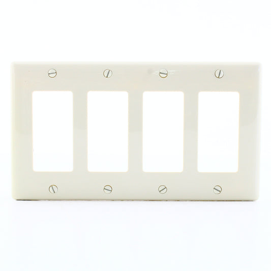Hubbell NP264OW Office White 4-Gang Decorator Unbreakable Wallplate Cover 10pcs