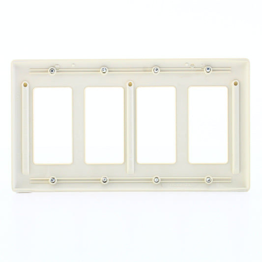 Hubbell NP264OW Office White 4-Gang Decorator Unbreakable Nylon Wallplate Cover
