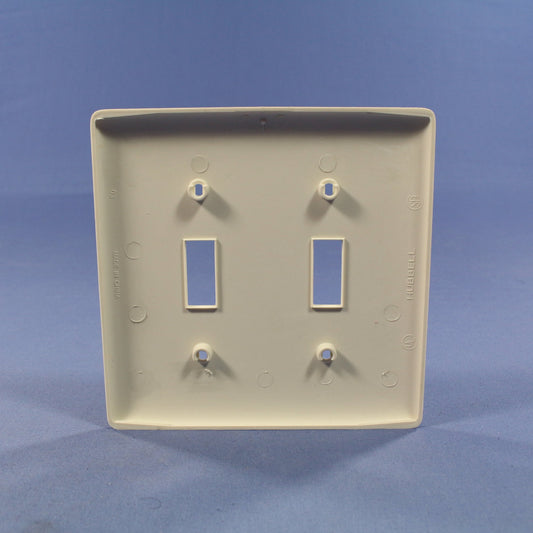 Hubbell NP2LA Light Almond 2-Gang Toggle Unbreakable Standard Wallplate Cover