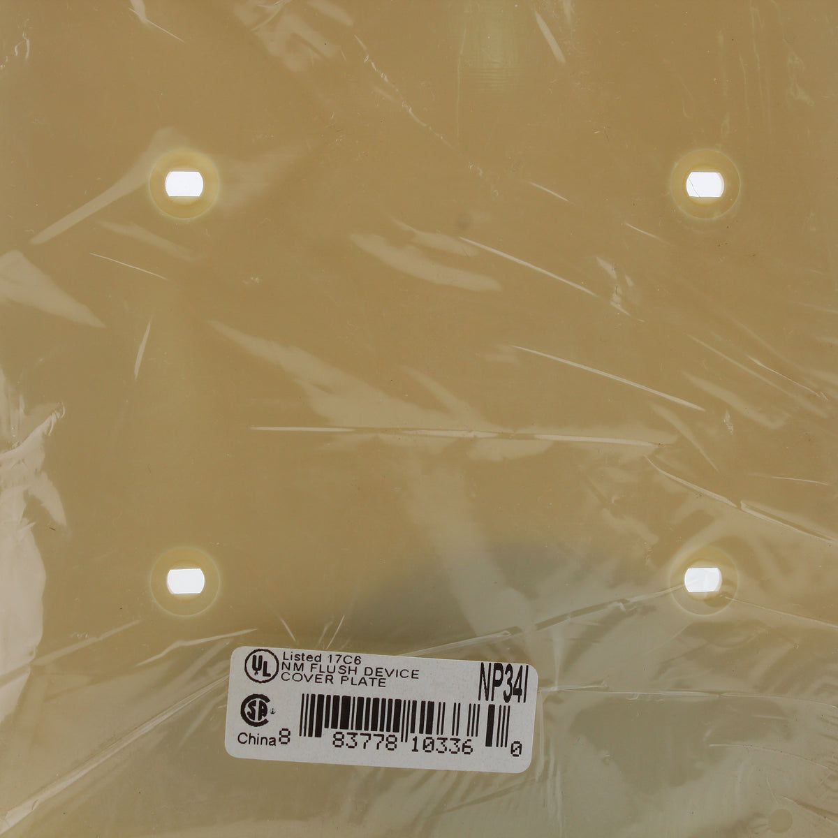 Hubbell NP34I Ivory 3-Gang 3-Blank Unbreakable Nylon Wallplate Cover Strap Mount