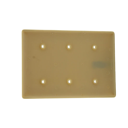 Hubbell NP34I Ivory 3-Gang 3-Blank Unbreakable Nylon Wallplate Cover Strap Mount