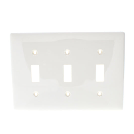 Hubbell NP3OW Office White 3-Gang Toggle Unbreakable Standard Wallplate Cover