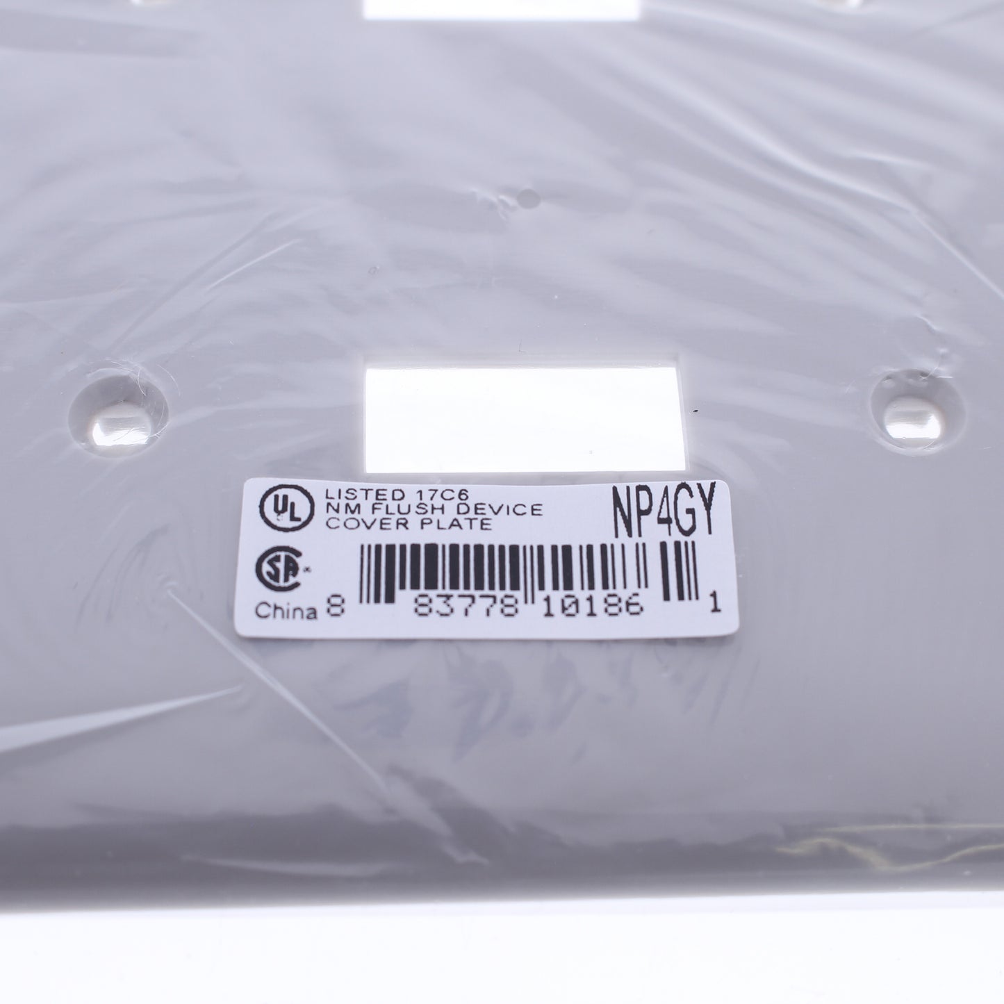 Hubbell NP4GY Gray 4-Gang Toggle Switch Cover Switchplate Unbreakable Wallplate