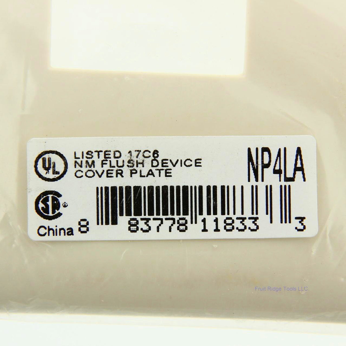 Hubbell NP4LA Light Almond 4-Gang Toggle Unbreakable Standard Wallplate Cover