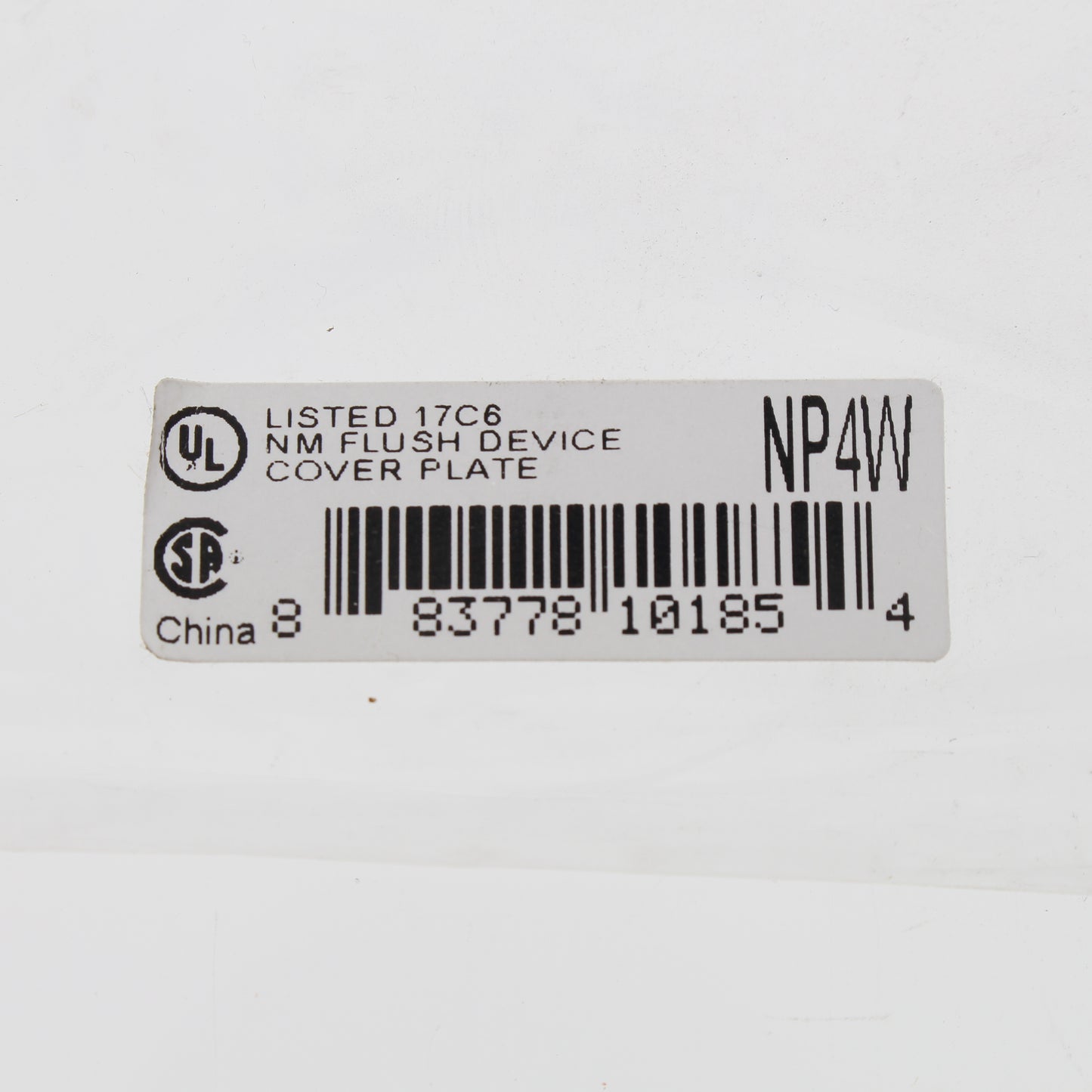 Hubbell NP4W White 4-Gang Toggle Switch Unbreakable Nylon Standard Wallplate