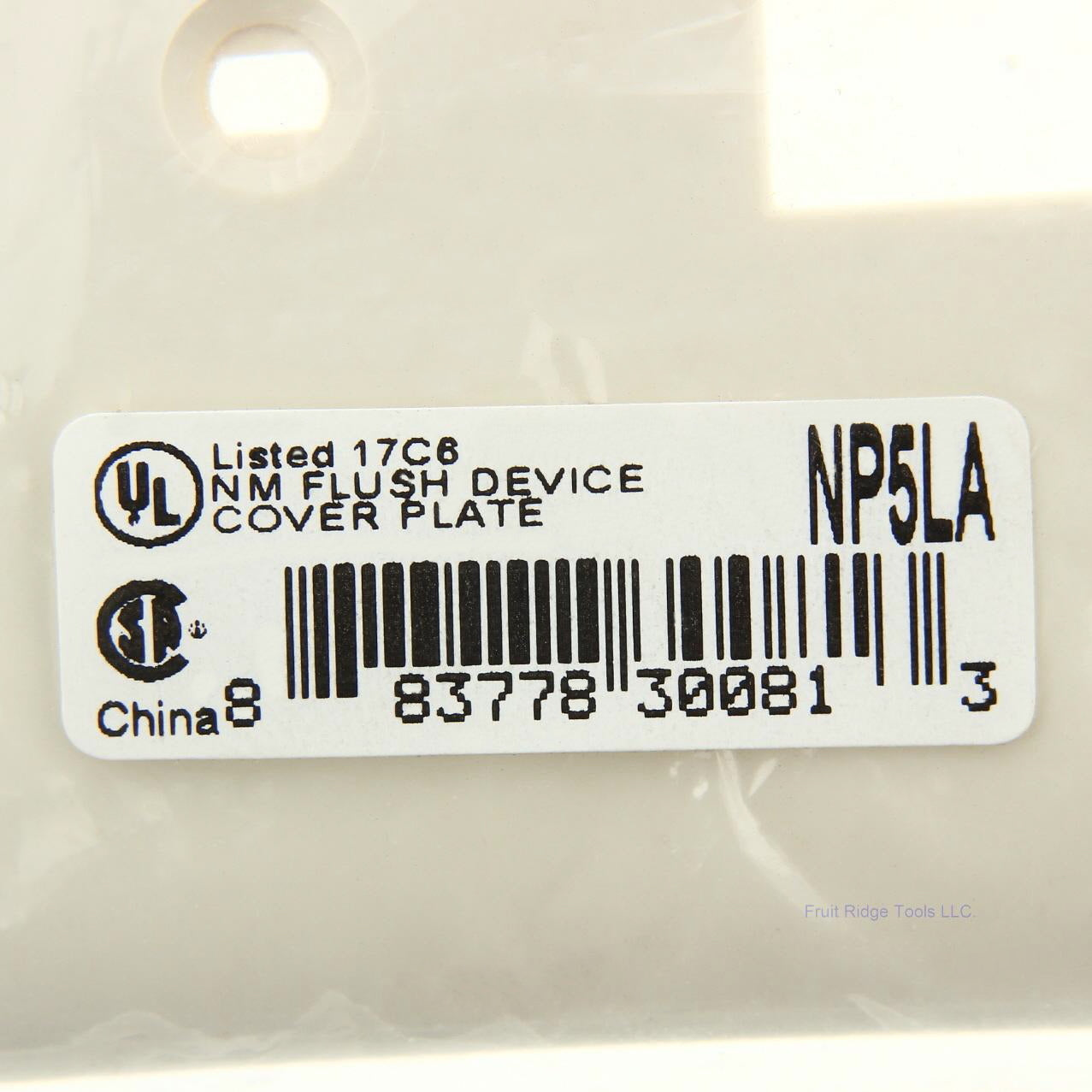 Hubbell NP5LA Light Almond 5-Gang Toggle Unbreakable Standard Wallplate Cover