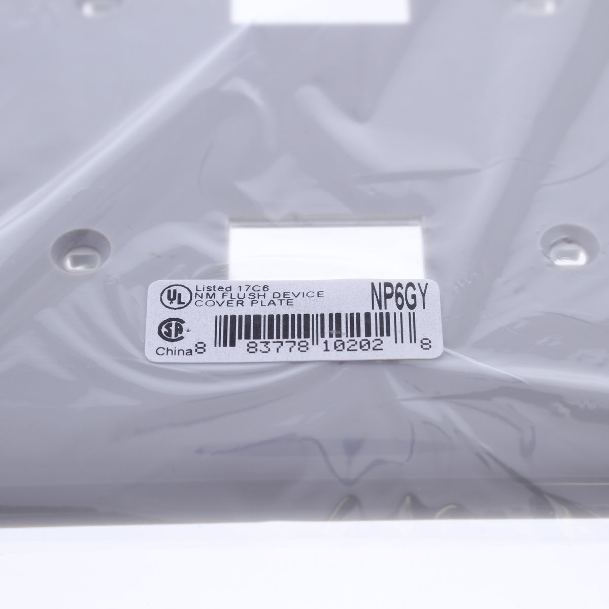 Hubbell NP6GY Gray 6-Gang Toggle Switch Unbreakable Nylon Standard Wallplate