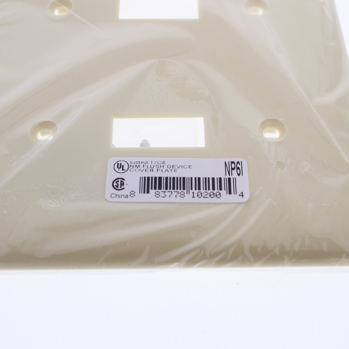 Hubbell NP6I Ivory 6-Gang Toggle Switch Unbreakable Nylon Standard Wallplate