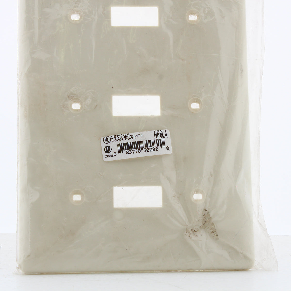 Hubbell NP6LA Light Almond 6-Gang Toggle Unbreakable Standard Wallplate Cover