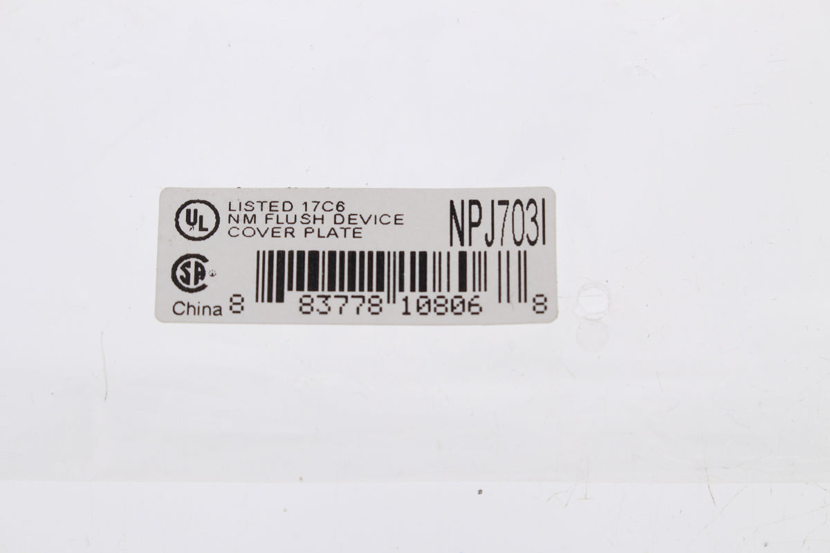 Hubbell NP703I Ivory 2-Gang 2.16" Outlet Dryer Range Receptacle Nylon Wallplate