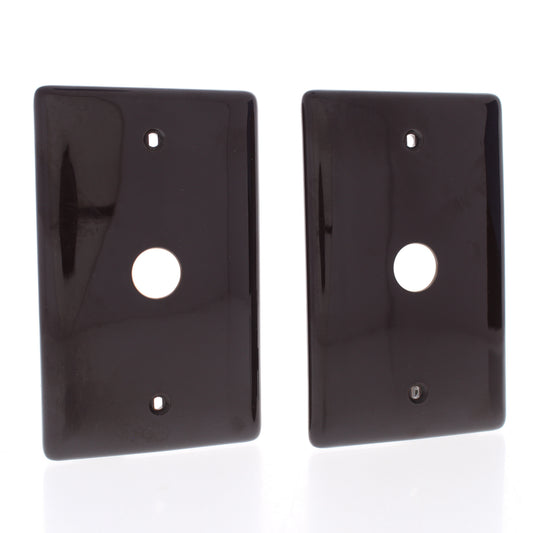 Hubbell NP737 Brown 1-Gang Telephone .625" Unbreakable Wallplates Box Mount 2pcs
