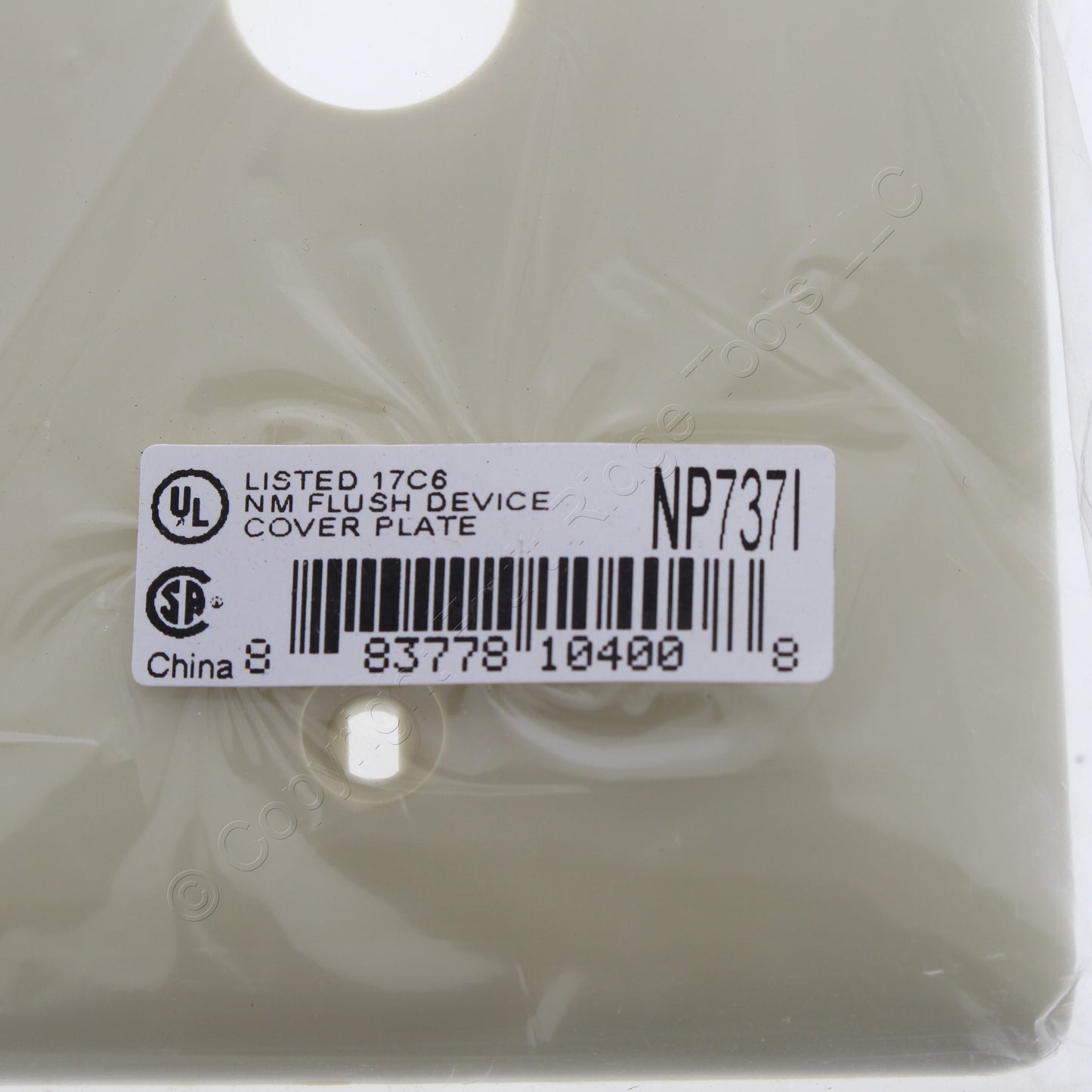 Hubbell NP737I Ivory 1-Gang Phone .625" Hole Standard Wallplate Cover Box Mount