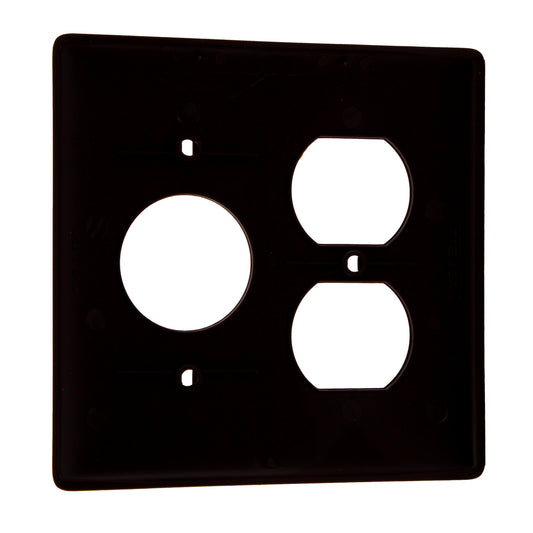 Hubbell NP78 Brown 2-Gang Duplex 1.406" Single Outlet Standard Wallplate Cover