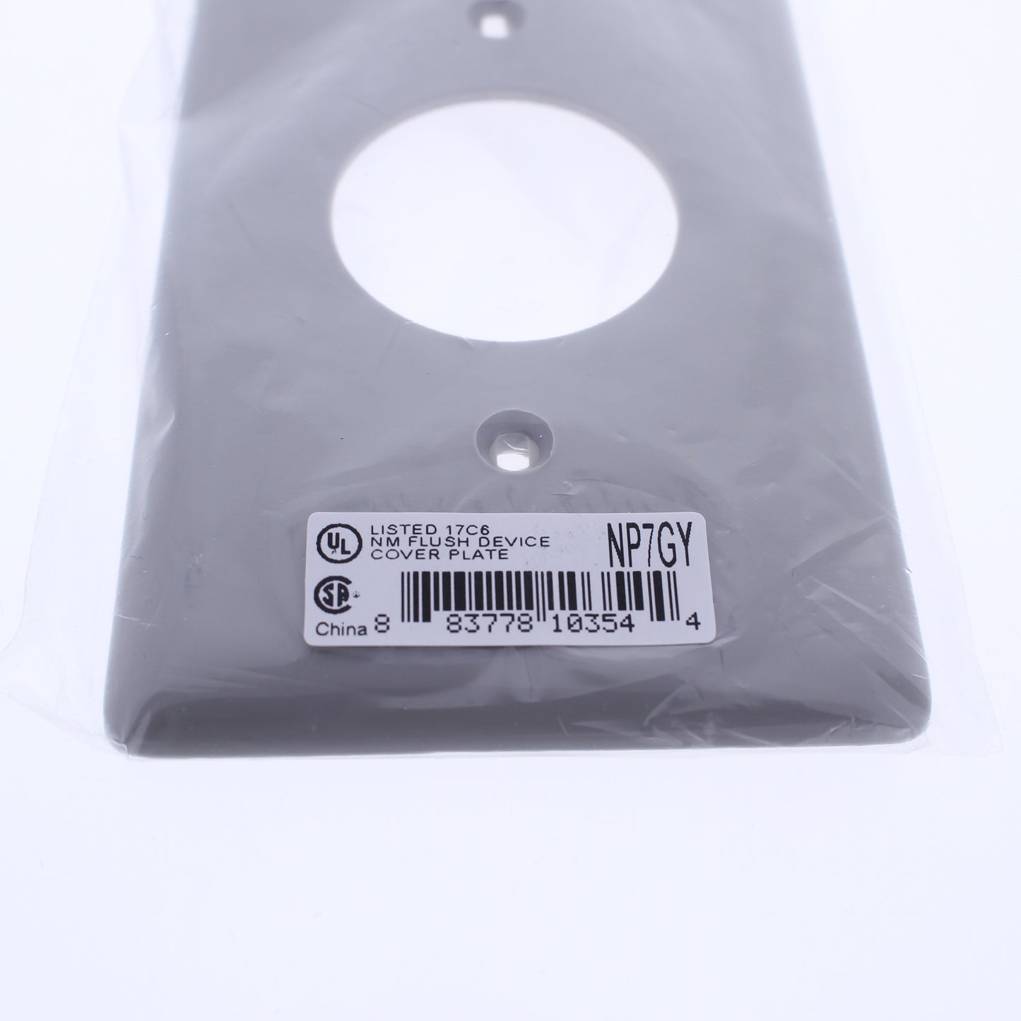 Hubbell NP7GY Gray 1-Gang 1.406in. Outlet Unbreakable Standard Wallplate Cover