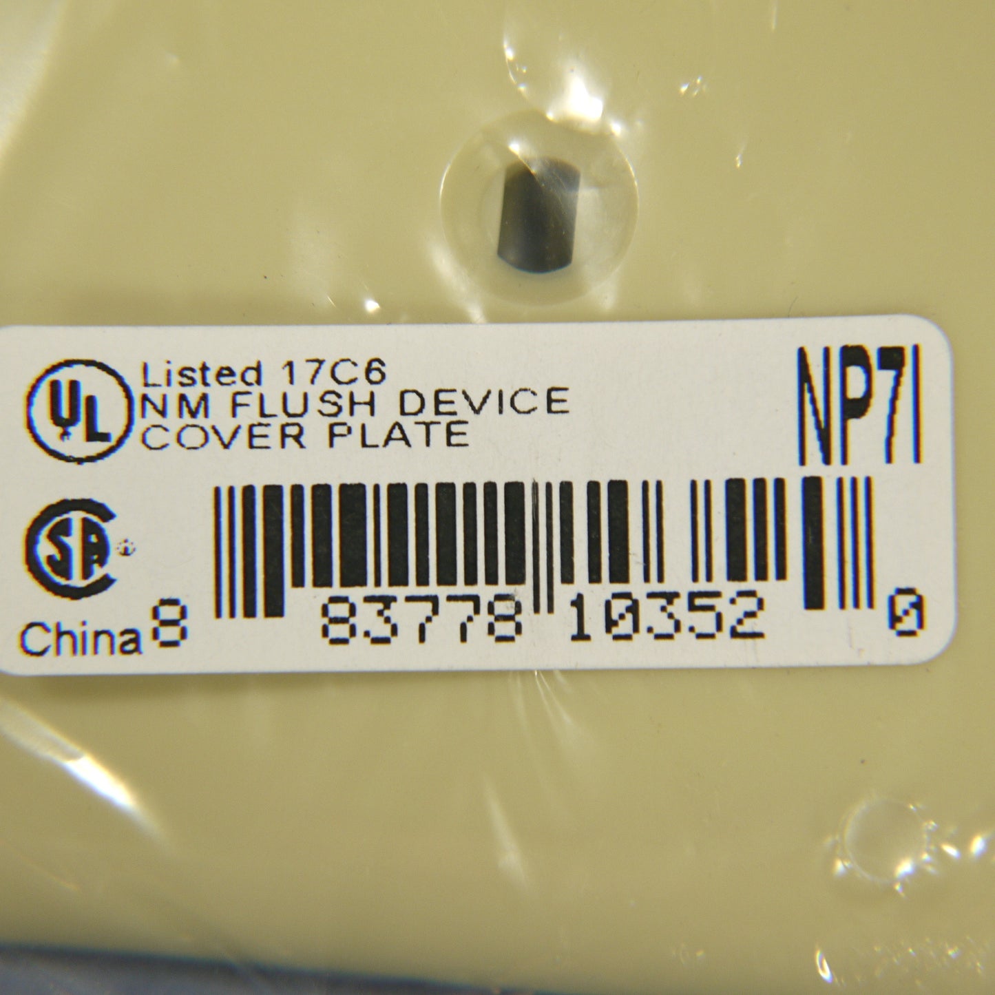 Hubbell NP7I Ivory 1-Gang 1.406in. Outlet Unbreakable Standard Wallplate Cover