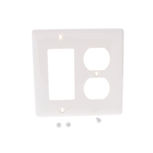 Hubbell NP826OW Office White 2-Gang Duplex Decorator Unbreakable Wallplate 25pcs