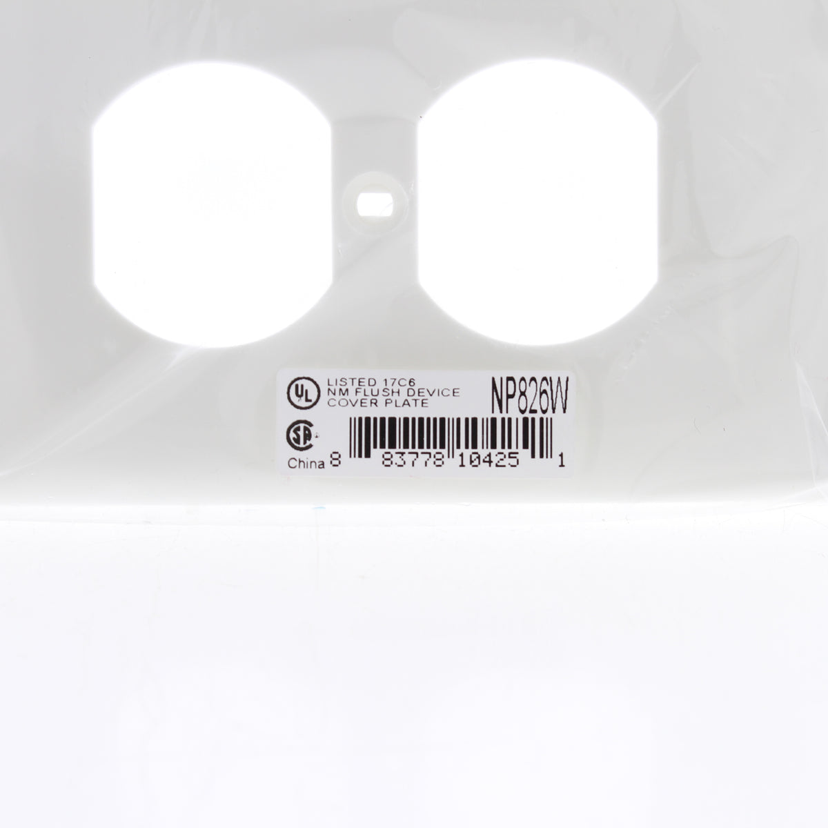 Hubbell NP826W White 2-Gang Duplex Decorator Unbreakable Nylon Wallplate Cover