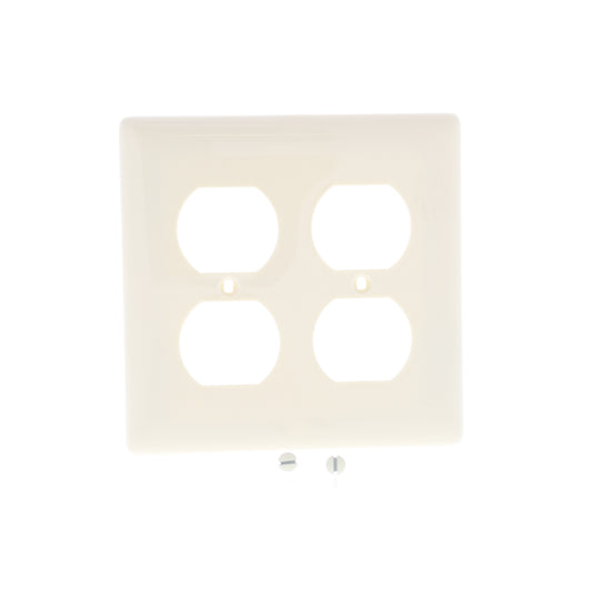 Hubbell NP82AL Almond 2-Gang Duplex Outlet Unbreakable Nylon Wallplates 25pcs