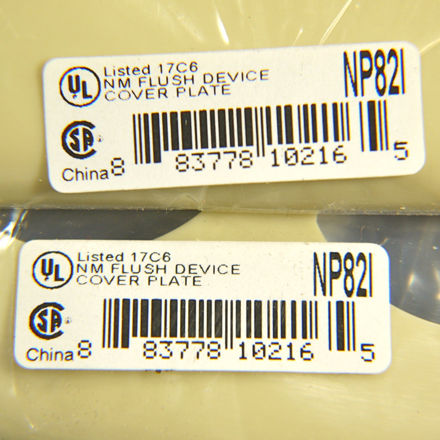Hubbell NP82I Ivory 2-Gang Duplex Outlet Unbreakable Standard Wallplates 2pcs