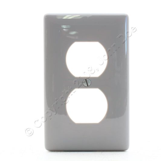 Hubbell NP8GY Gray 1-Gang Duplex Unbreakable Nylon Standard Wallplate Cover 5pcs