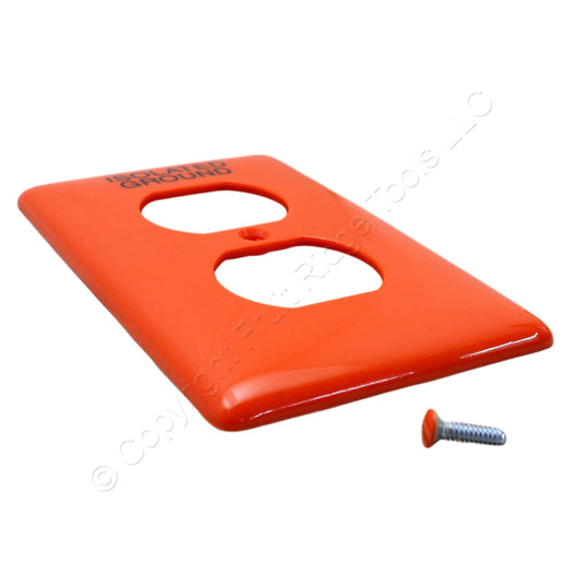 Hubbell NP8OIG Orange 1-Gang Duplex Unbreakable Nylon Standard Wallplate Cover