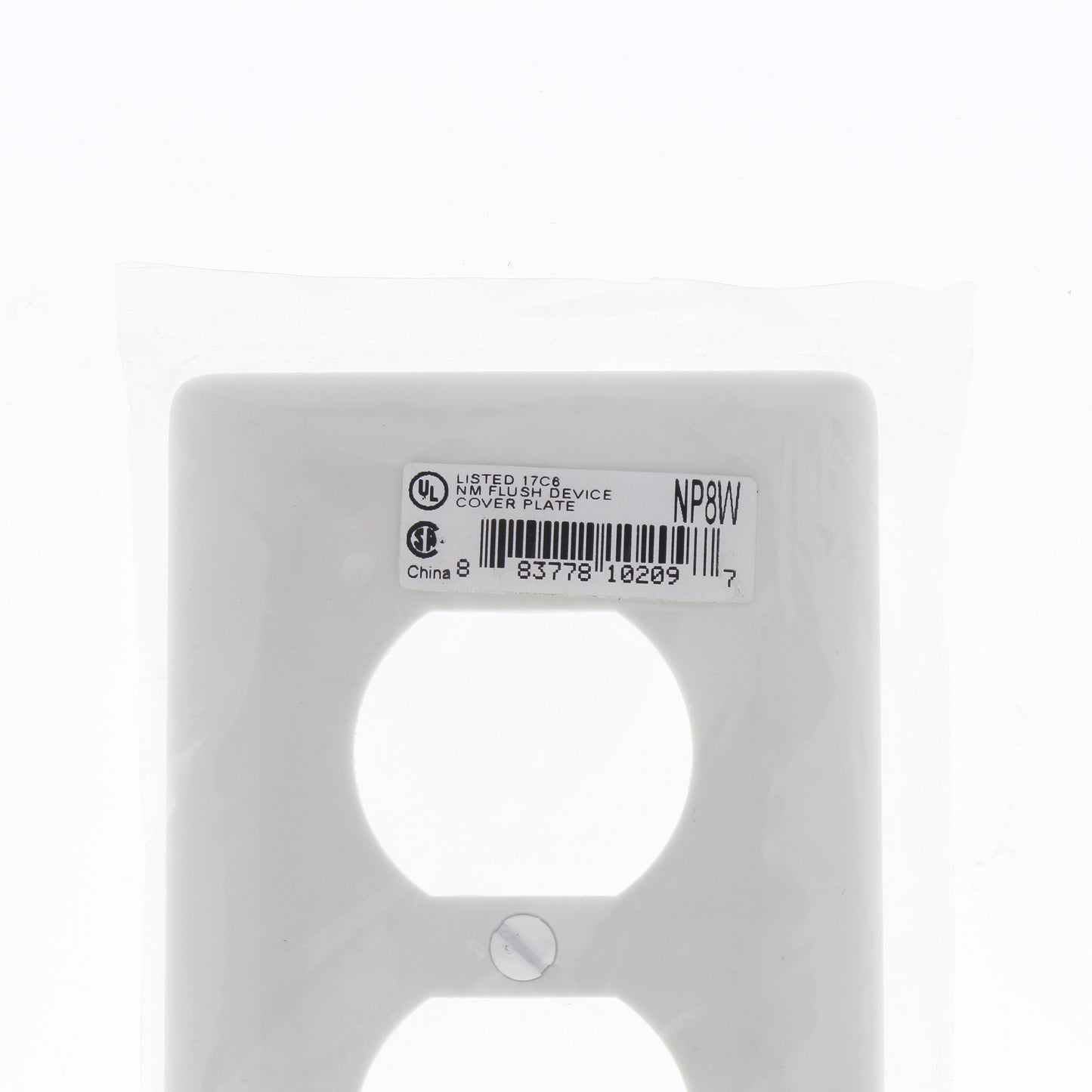 Hubbell NP8W White 1-Gang Duplex Outlet Unbreakable Nylon Standard Wallplate
