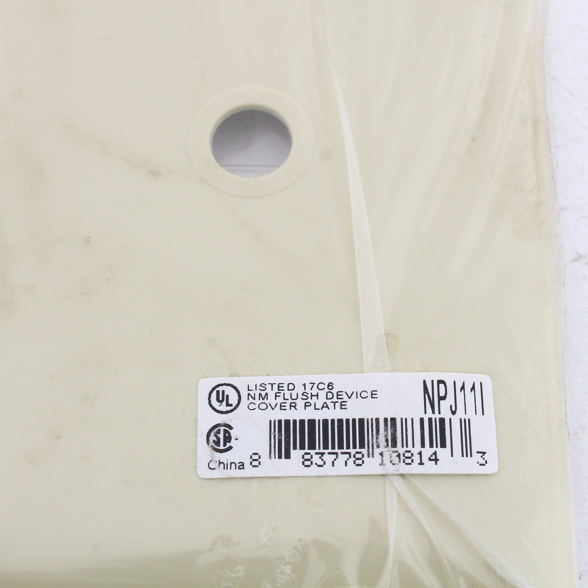 Hubbell NPJ11I Ivory 1-Gang Phone .406" Unbreakable Mid-Size Wallplate Box Mount