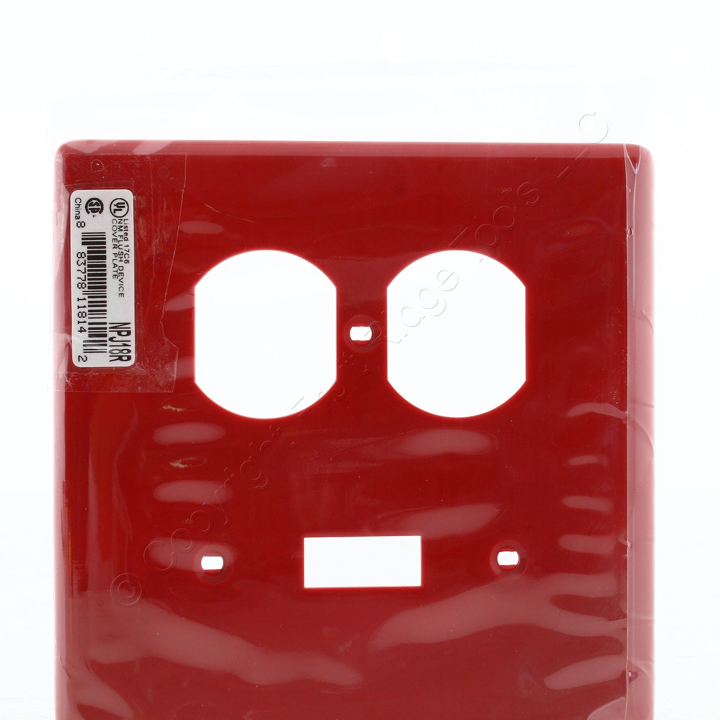 Hubbell NPJ18R Red 2-Gang Toggle Duplex Unbreakable Mid-Size Wallplate Cover 5pc