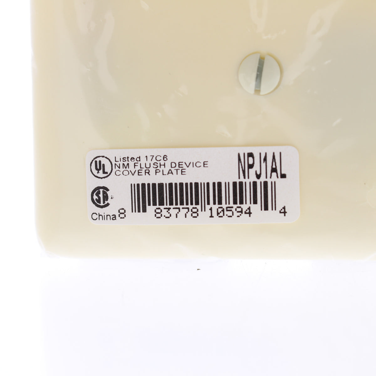 Hubbell NPJ1AL Almond 1-Gang Toggle Unbreakable Nylon Mid-Size Wallplate Cover