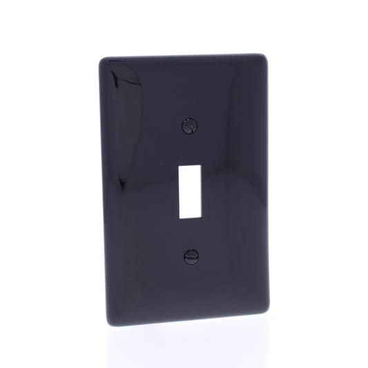 Hubbell NPJ1BK Black 1-Gang Toggle Unbreakable Mid-Size Wallplate Cover 25pcs
