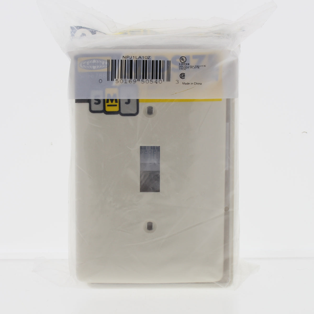 Hubbell NPJ1LA10Z Lt Almond 1-Gang Toggle Unbreakable Mid-Size Wallplate 10pcs