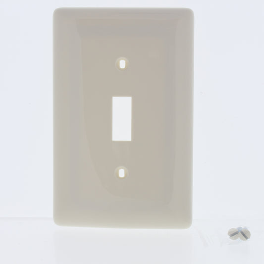 Hubbell NPJ1LA10Z Lt Almond 1-Gang Toggle Unbreakable Mid-Size Wallplate 10pcs