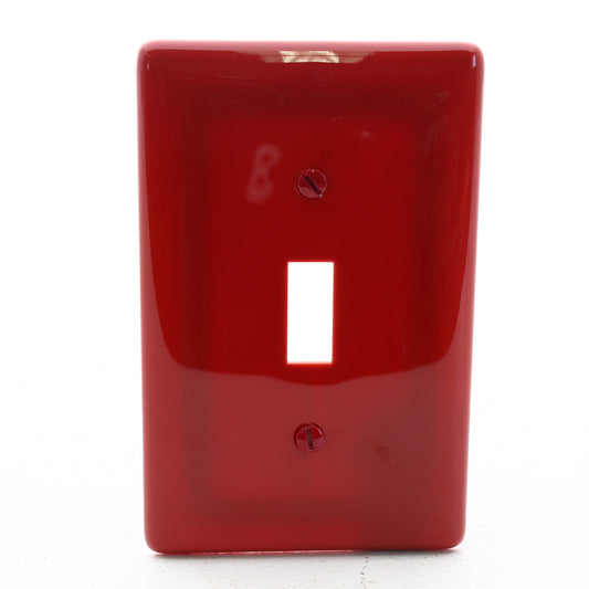 Hubbell NPJ1R Red 1-Gang Toggle Unbreakable Nylon Mid-Size Wallplate Cover 10pcs
